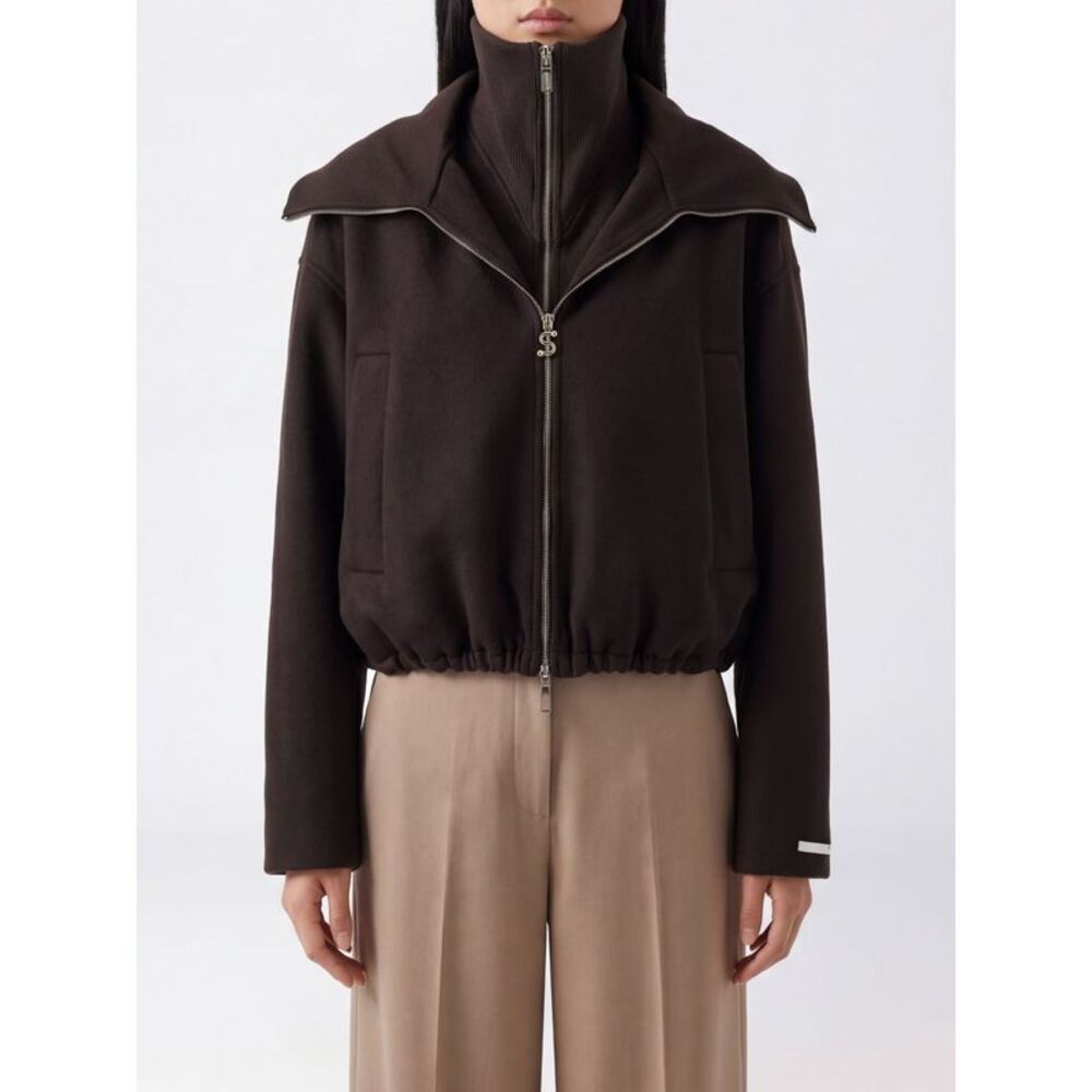 Sportmax Women Sportmax Wool Bomber Jacket With High Neck And Zip Fastening